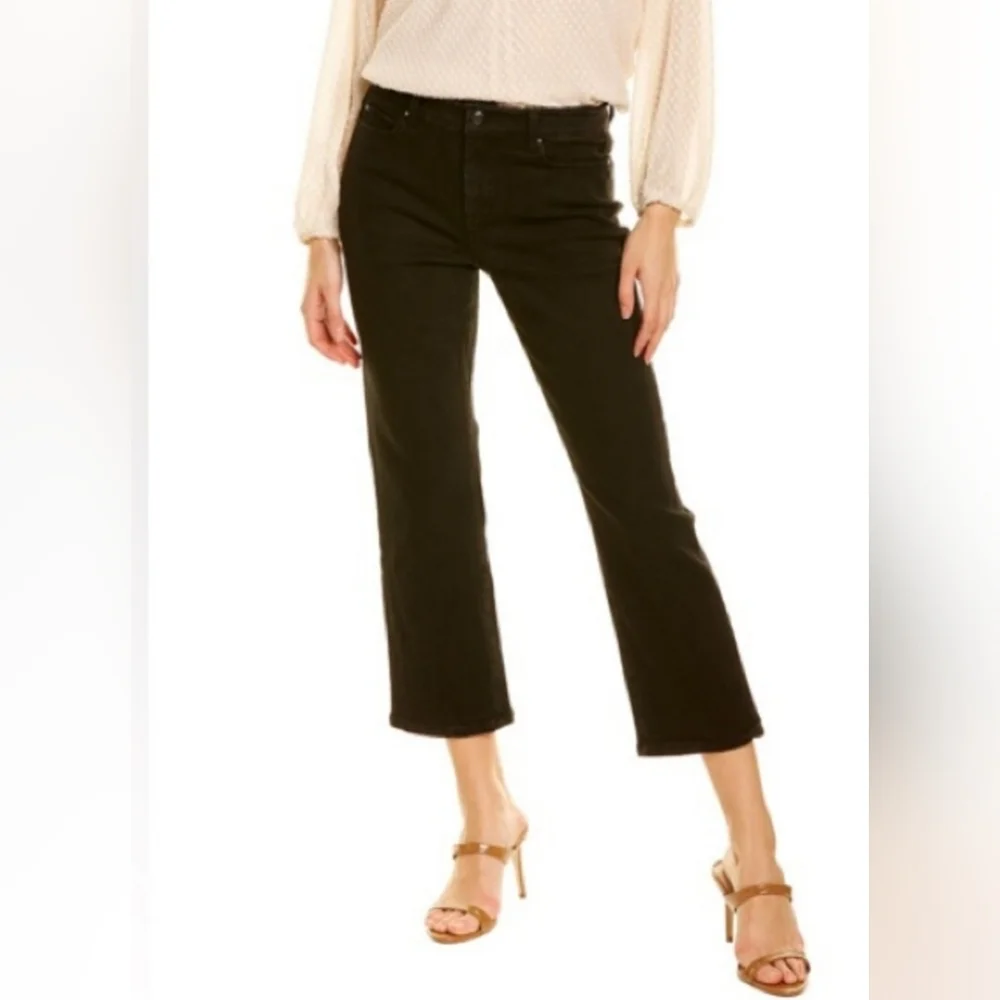 Ecru Sunset Flare Crop Jeans in Matte Black Size 27